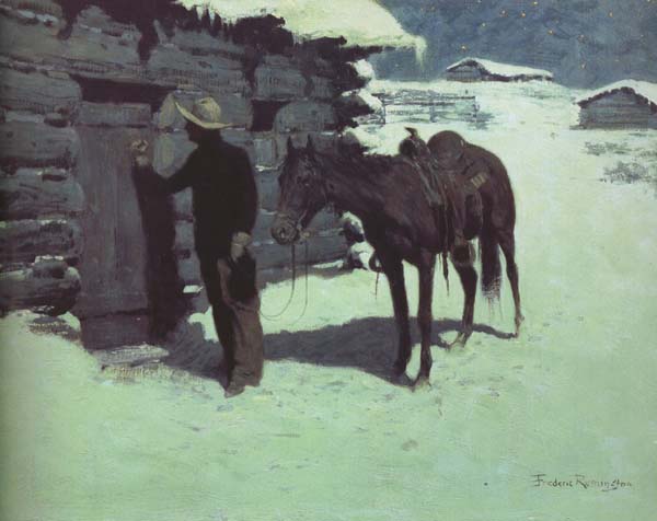 Frederic Remington The Belated Traveler (mk43)